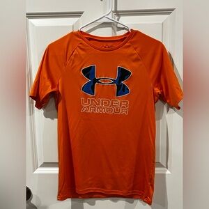 Under Armour Orange Short Sleeve Top Size YXL